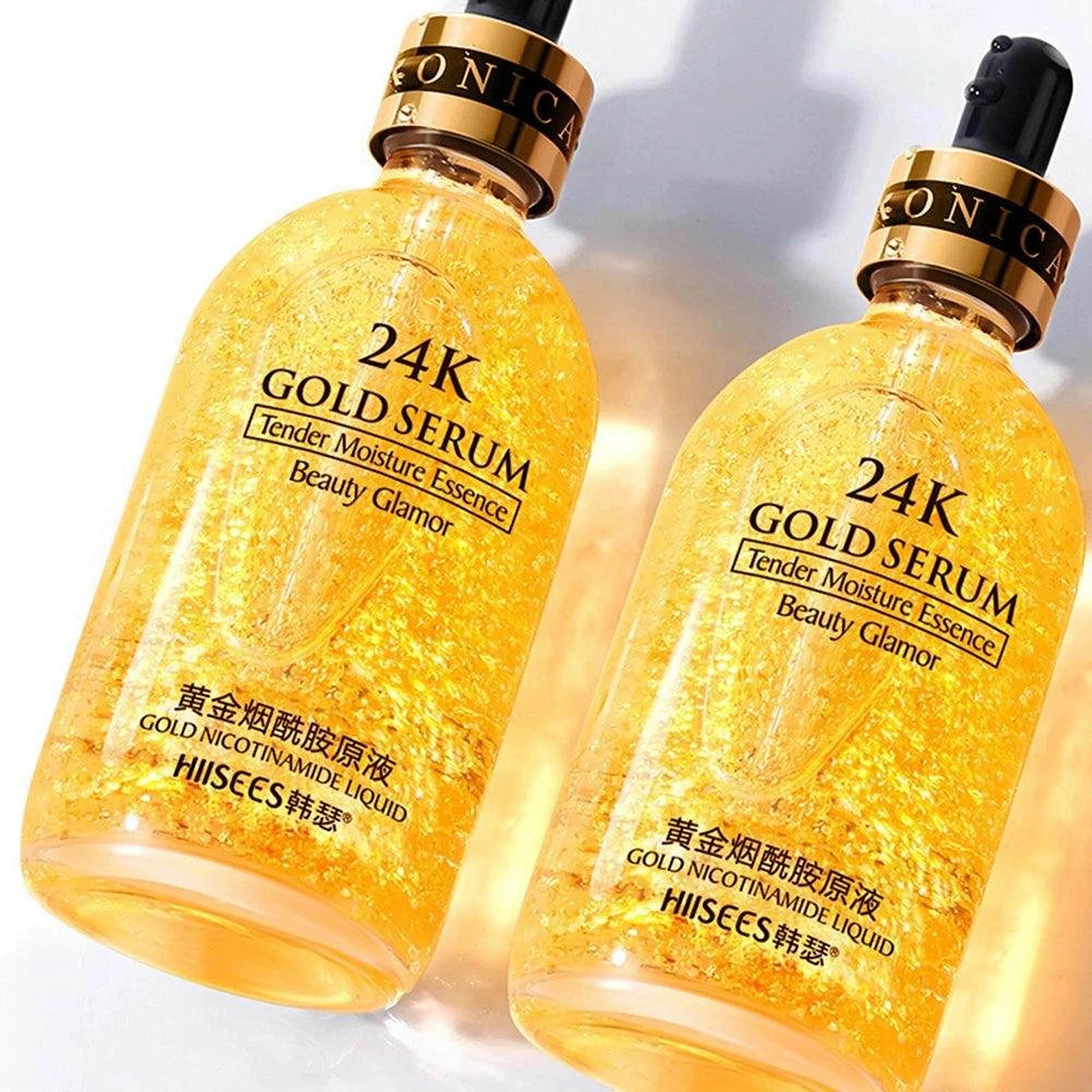 24K Gold Serum: Brighten, Hydrate, Anti-Wrinkle (30ml/100ml)