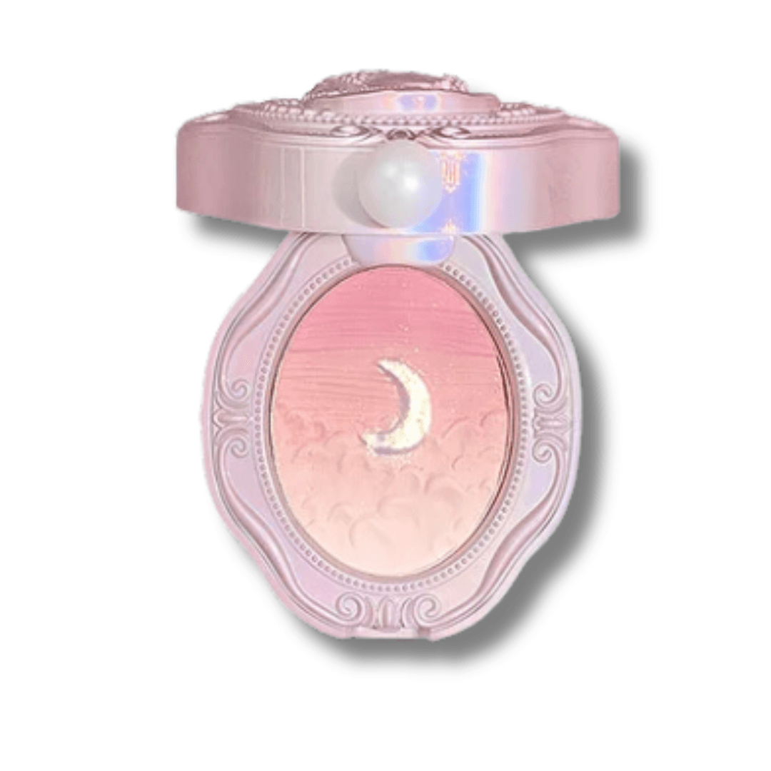 Colorrose Embossed Blush: Blue Nude Makeup with Shimmer Eyeshadow