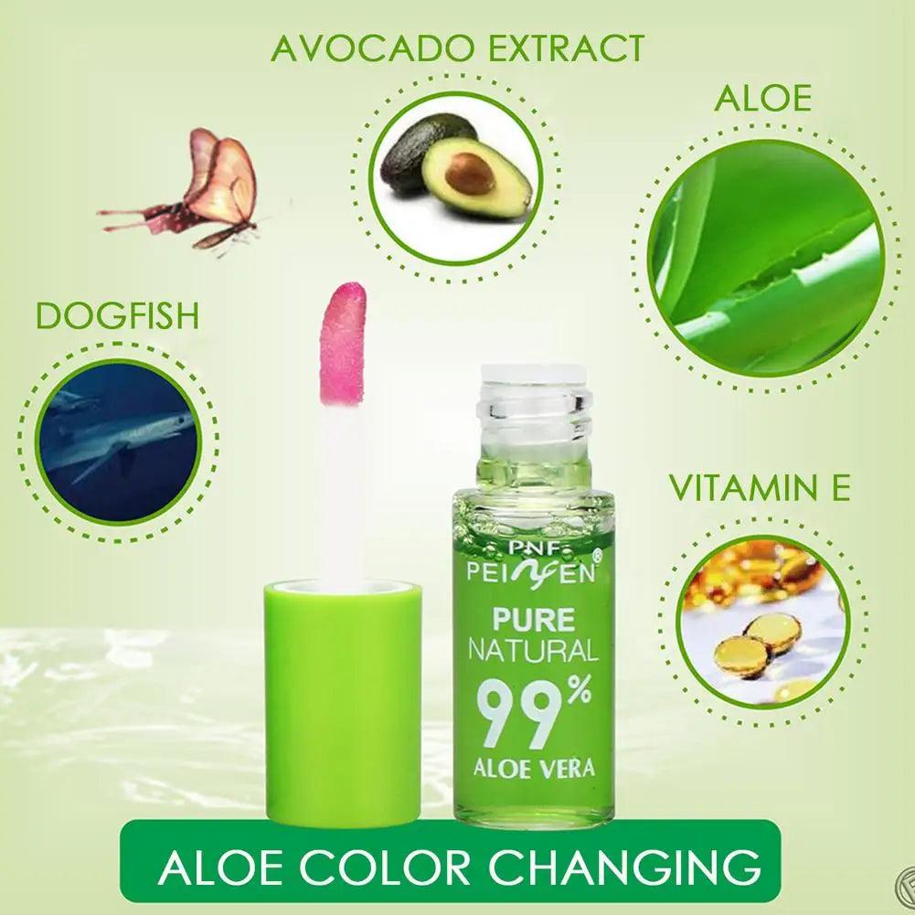 Aloe Color-Changing Lip Gloss: Lasting, Waterproof, Moisturizing