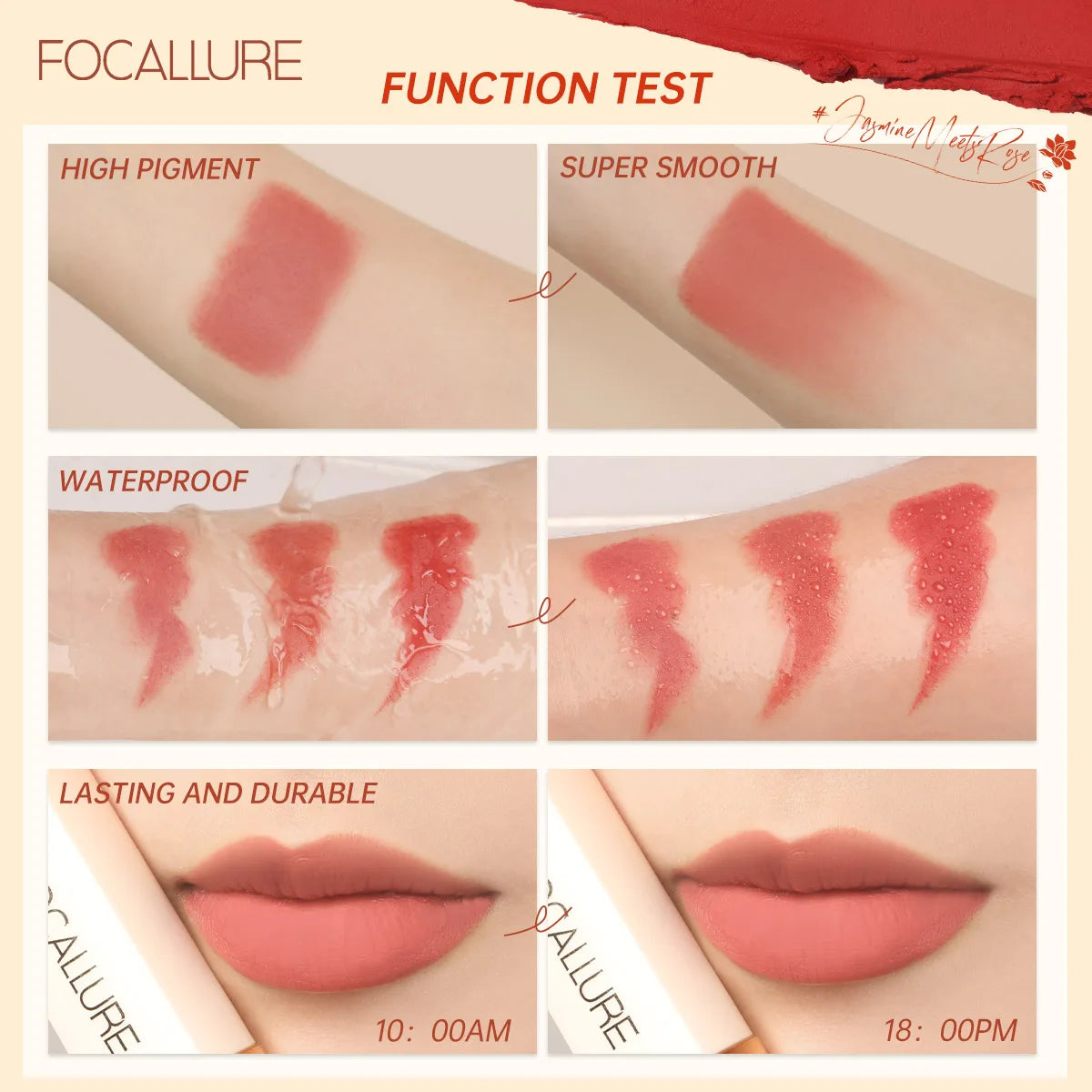 Focallure's Matte Lipstick: Waterproof, Long-lasting, Moisturizing.