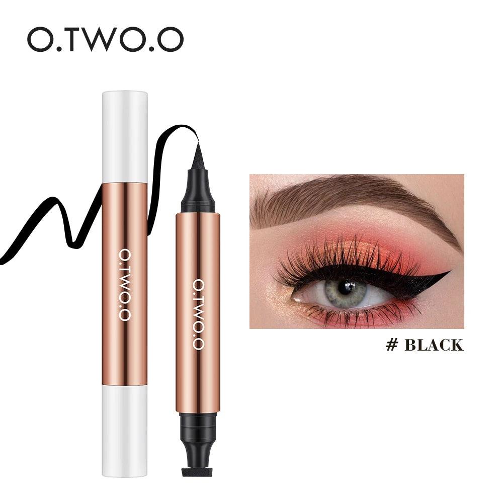 O.TWO.O Eyeliner Stamp: Waterproof, double-ended for quick application.