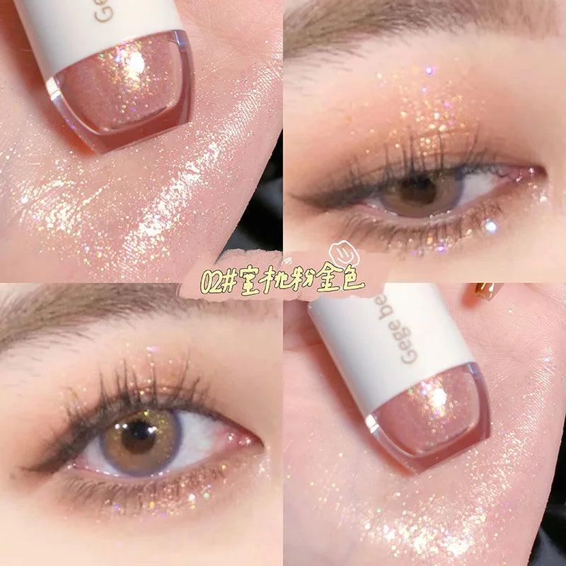 Shiny Liquid Eye Shadow Glitter Highlighter: Waterproof & Pearlescent.