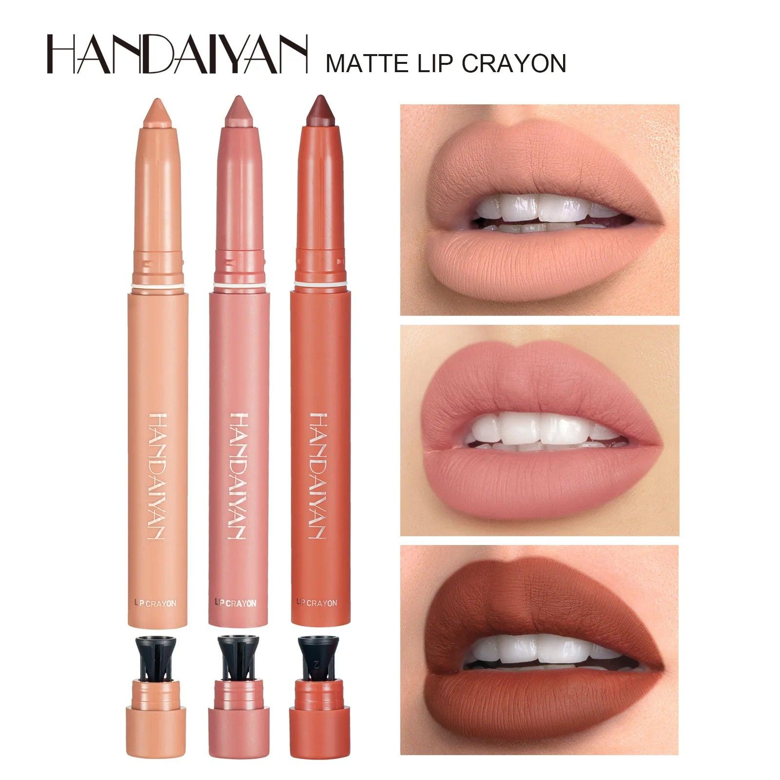 Handaiyan 12 Colors Lip Liner: Matte, Waterproof, Long-lasting.