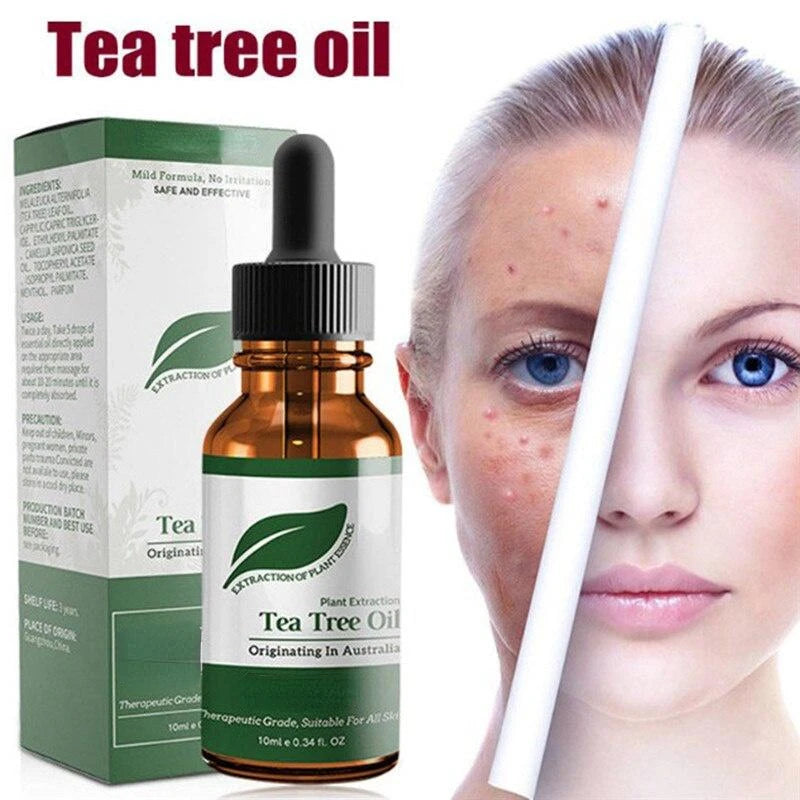 Tea tree oil: Face, body, hair care, fragrance, massage essential.