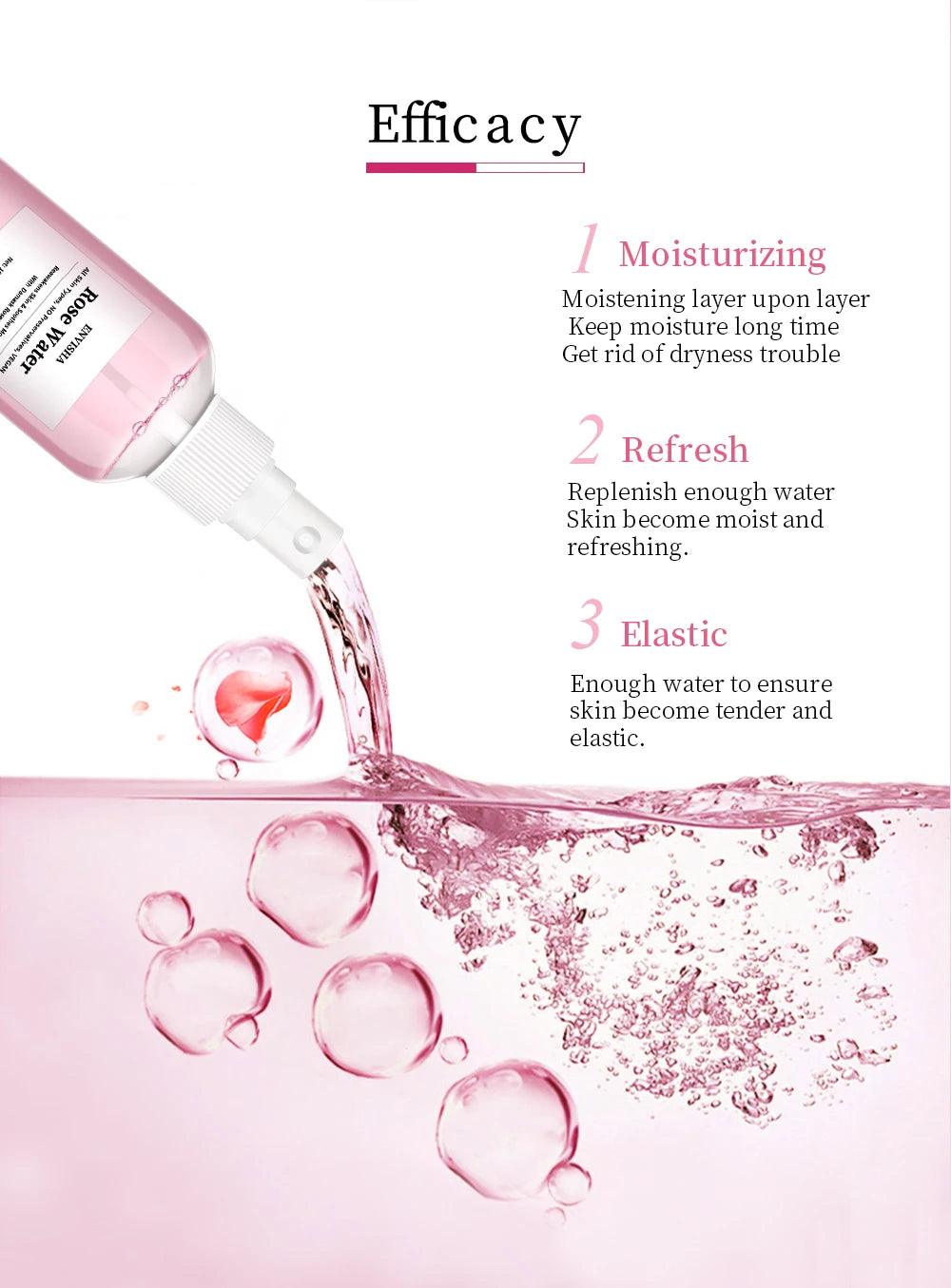 ENVISHA Rose Water: Organic Petal Essence. Moisturizing Toner, Elastic Skin Care.