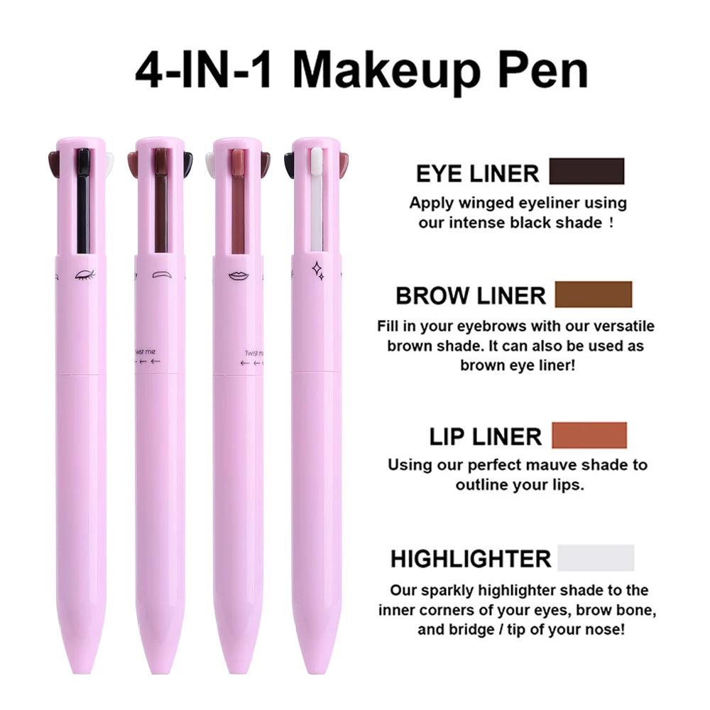 Waterproof 4-in-1 Highlighter Eyebrow Pencil: Long-lasting, versatile.