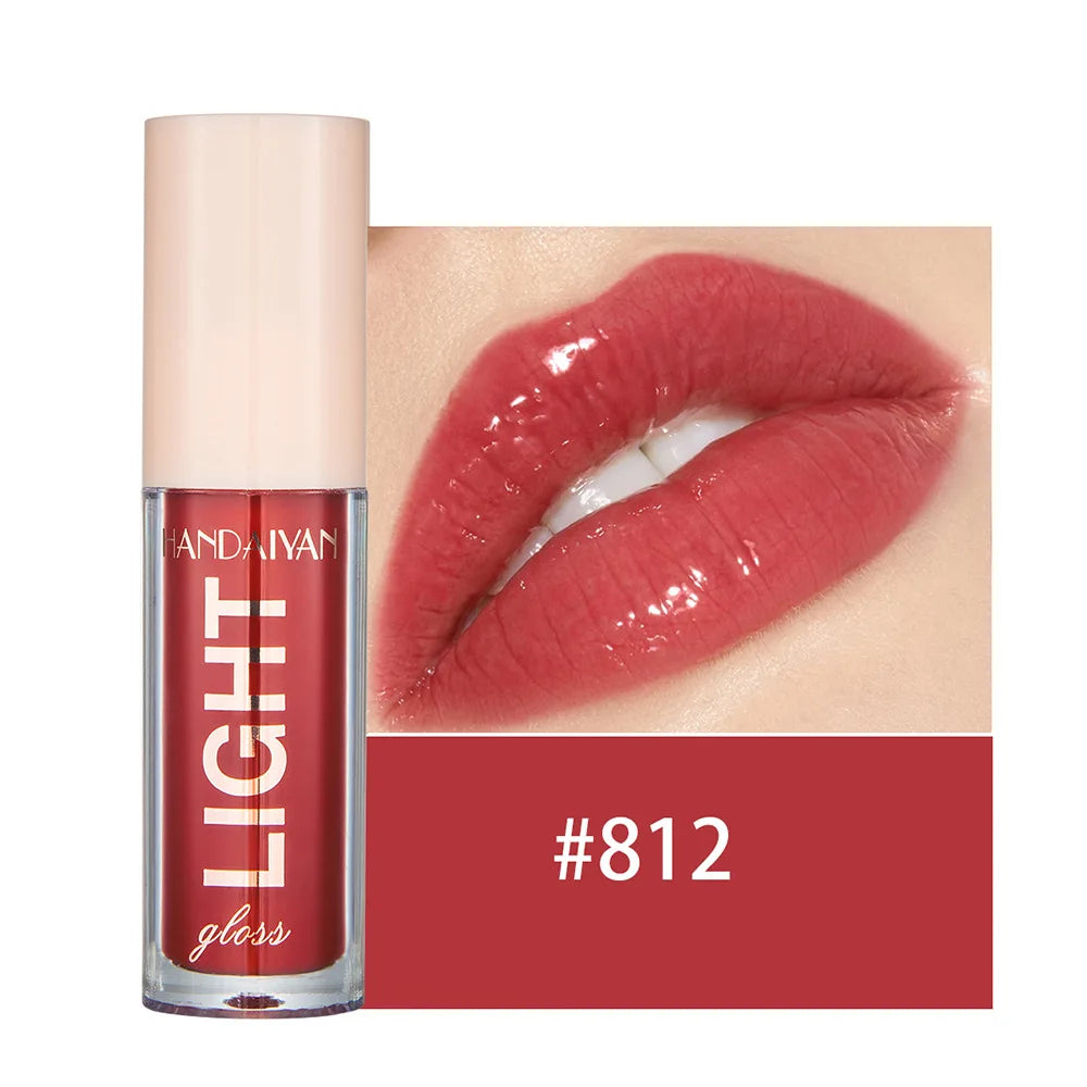Handaiyan Lip Gloss: Plump, Glittery Red. Waterproof, Moisturizing.