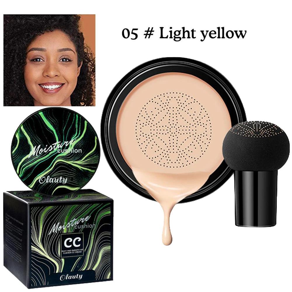 Waterproof mushroom-based BB CC cream for flawless makeup.