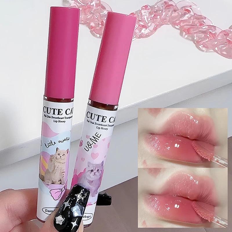 6pcs Cute Cat Lip Glaze Set: Korean Lip Tint Makeup.