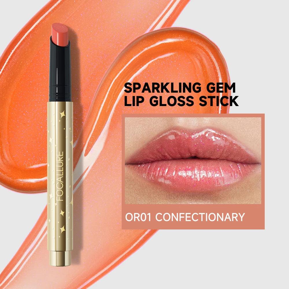 FOCALLURE Pearlescent Lip Gloss Stick: Moisturizing shimmer in a lipstick pen.