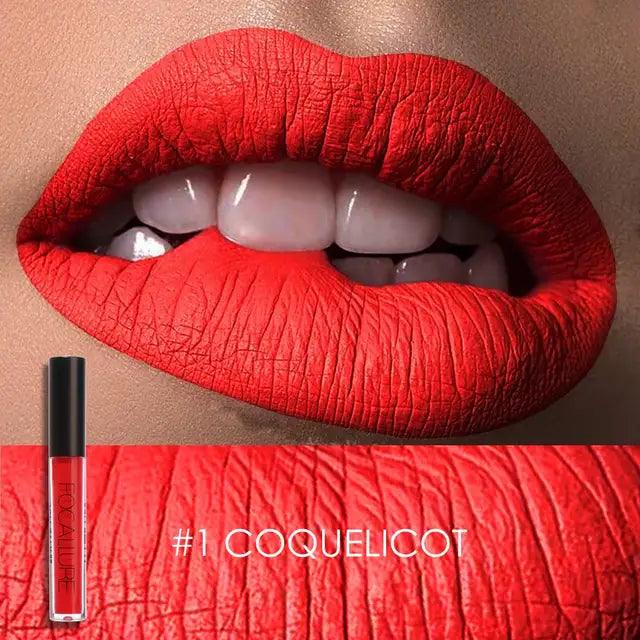 Focallure Matte Velvet Lip Gloss: Long-lasting, waterproof lipstick.