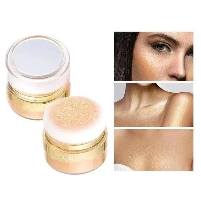 Focallure Glitter Bronzer & Highlighter Palette: Shimmer for Face & Body.