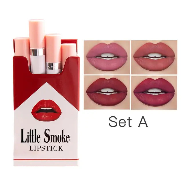 Unstrained Cigarette Lipstick Set: Matte, Long-lasting, Waterproof.
