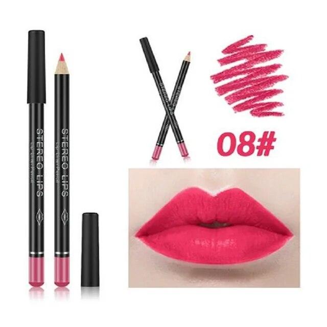 Stereo Lip Liner: Long-Lasting Matte Lipstick for Velvet Lips.
